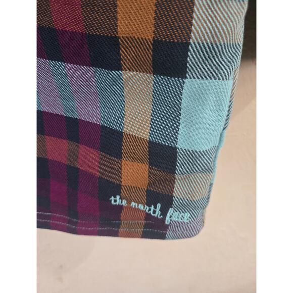 The North Face Logo Colorful Jacket, Blue Orange Purple Plaid Women's Size Small - Picture 2 of 8